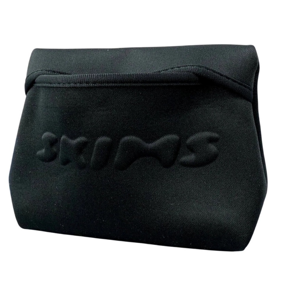 SKIMS Neoprene Pouch Black Rubberized Raised Print Logo Makeup Purse Organizer. - Picture 4 of 6